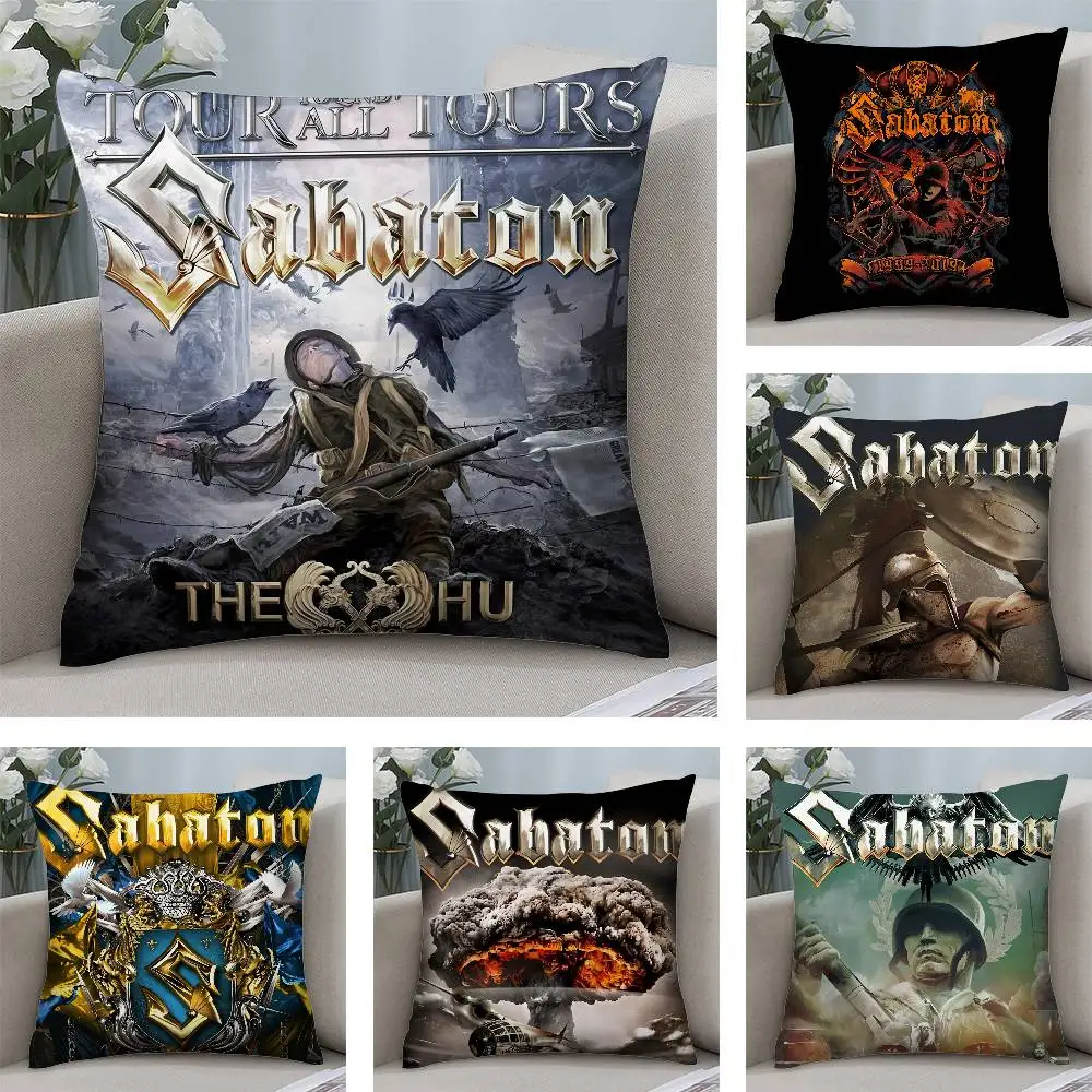 S-sabaton álbum cobre fronha quadrado dupla face impressão capa de almofada para sofá casa decoração do quarto presente