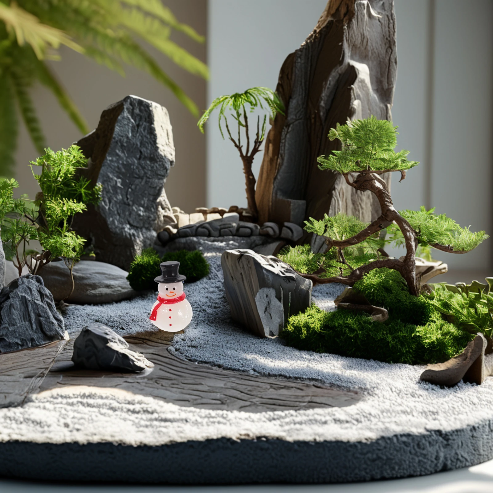 

10Pcs Mini Snowman Resin Sculpture Glow in The Dark Micro Landscape Crafts Desktop Garden Winter Ornaments Snowman Decor