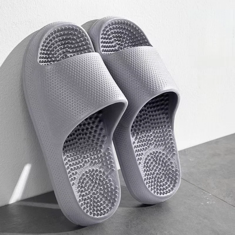

Men's Summer Thick Sole Foot Massage Slippers Open Toe Non Slip Lightweight Home Slippers Granule Acupoint Massage Slippers