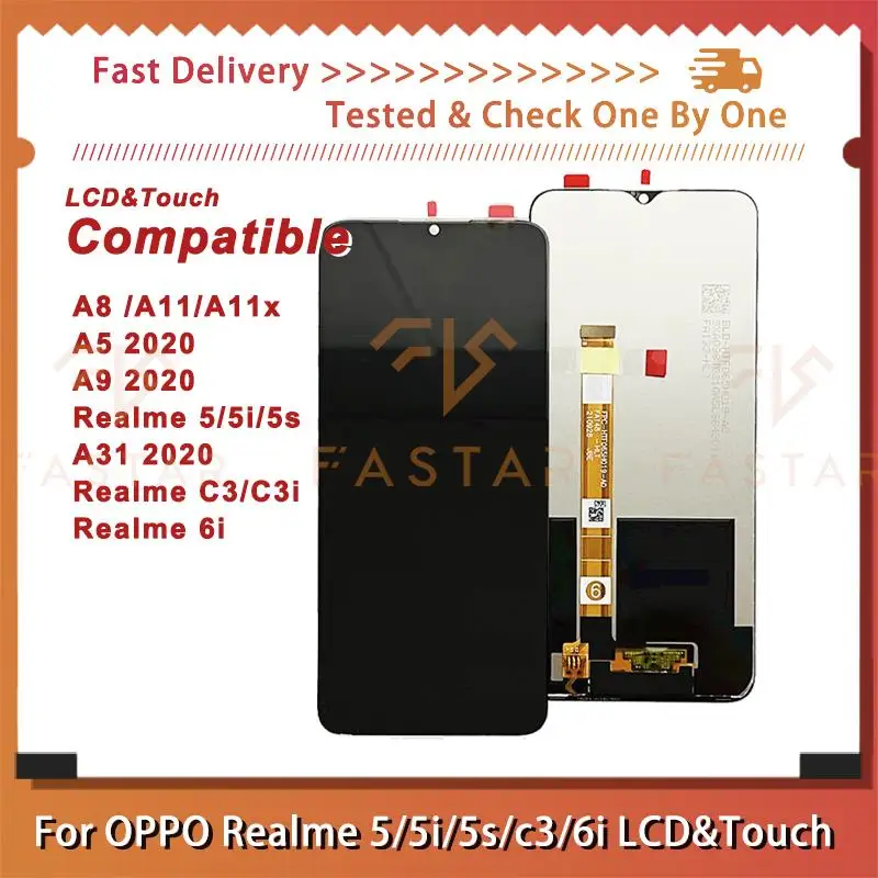 

6.5"For OPPO Realme C3 C3i 5 5i 5s 6i LCD Display Digitizer Assembly Repair Parts Screen A8 A11 A11X A5 A9 A31 2020 lcd