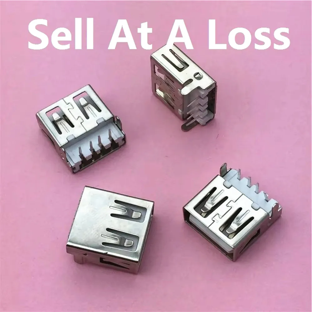 10pcs/lot USB 2.0 4Pin A Type Female Socket Connector G54 2 Feet 90 Degree Data Transmission Charging