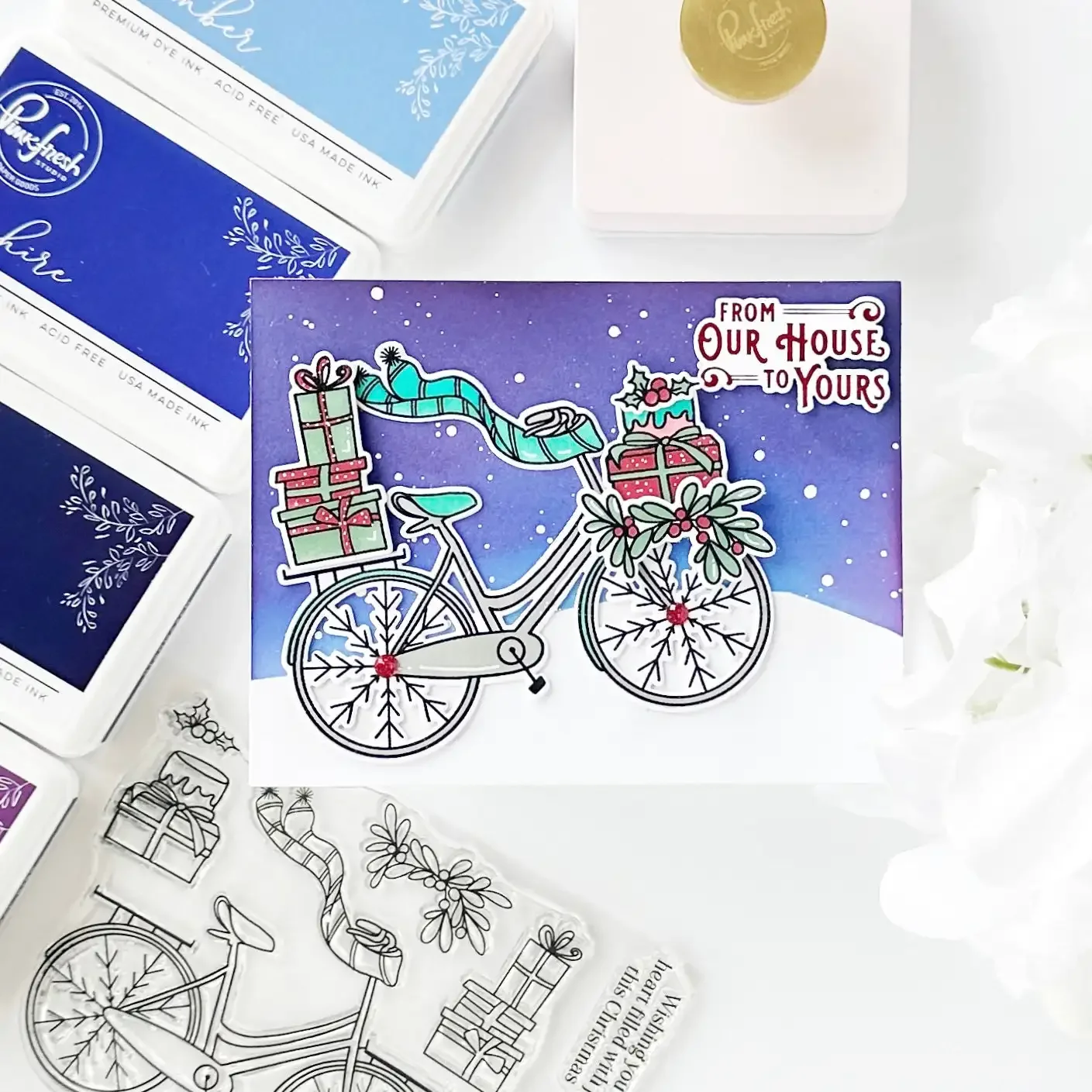 Holiday Bicycle Metal Cutting dies And Stamps For Scrapbooking Stencil Embossing Mold DIY Paper Cards Craft Cutting