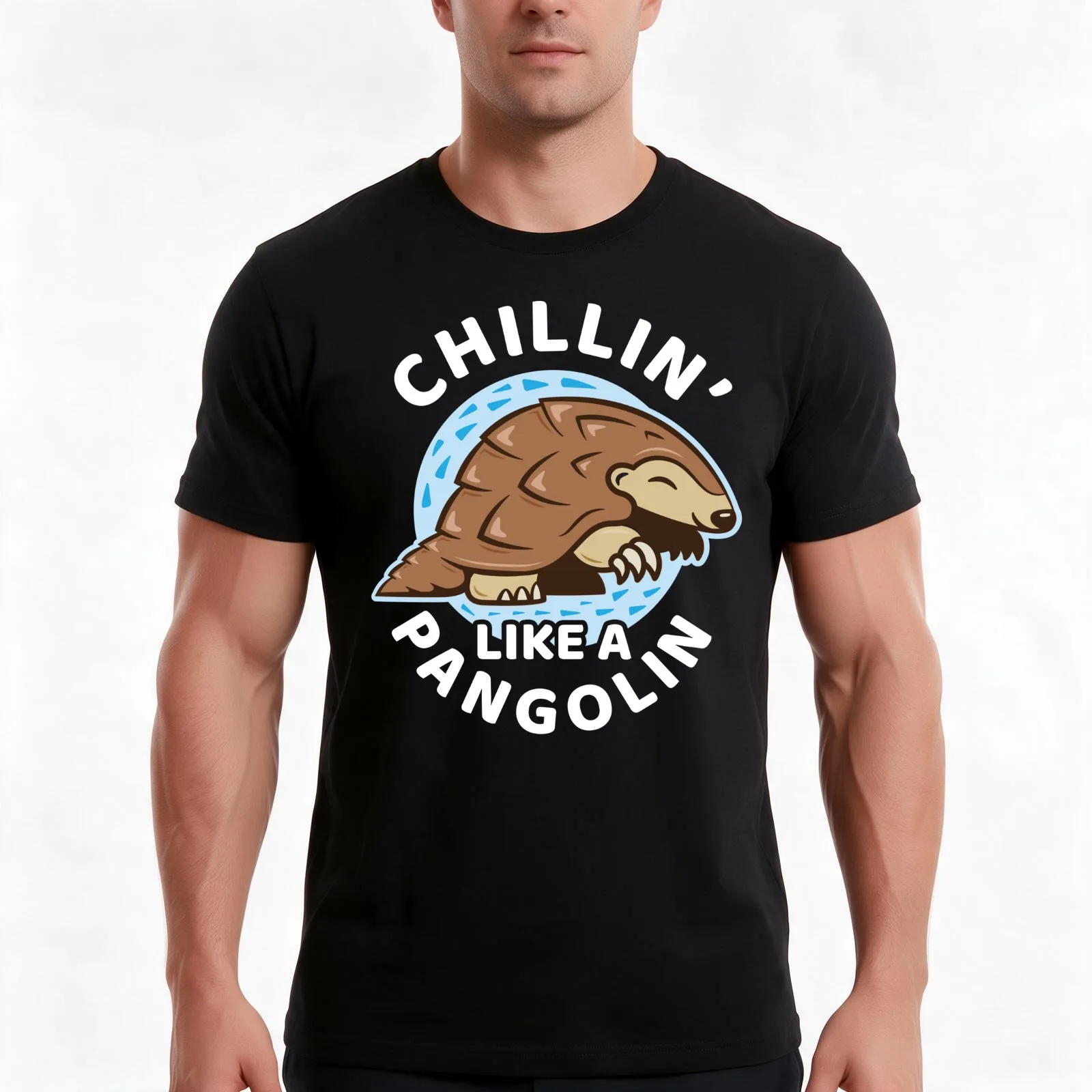 Kawaii Pangolin Kids Teens Design - Chillin' Like A Pangolin T-Shirt, Summer Casual Cotton Tee, Oversized Streetwear Tops