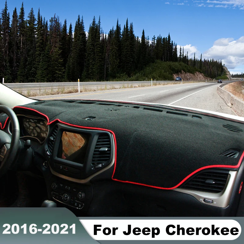 

Для Jeep cherokee 2014-2018 2019 2020 2021, чехол для приборной панели автомобиля, коврик от солнца, коврик для приборной панели, защитные ковры, аксессуары