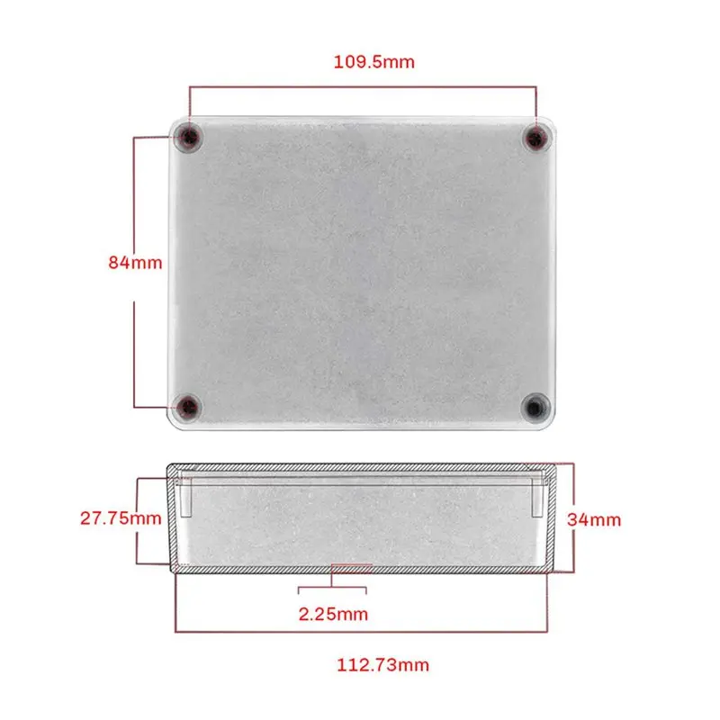 A89E-6PCS 1590BB Guitar Pedal Enclosure Aluminum Diecast Stomp Box Case Toggle Switch Box 120X94.5X34mm