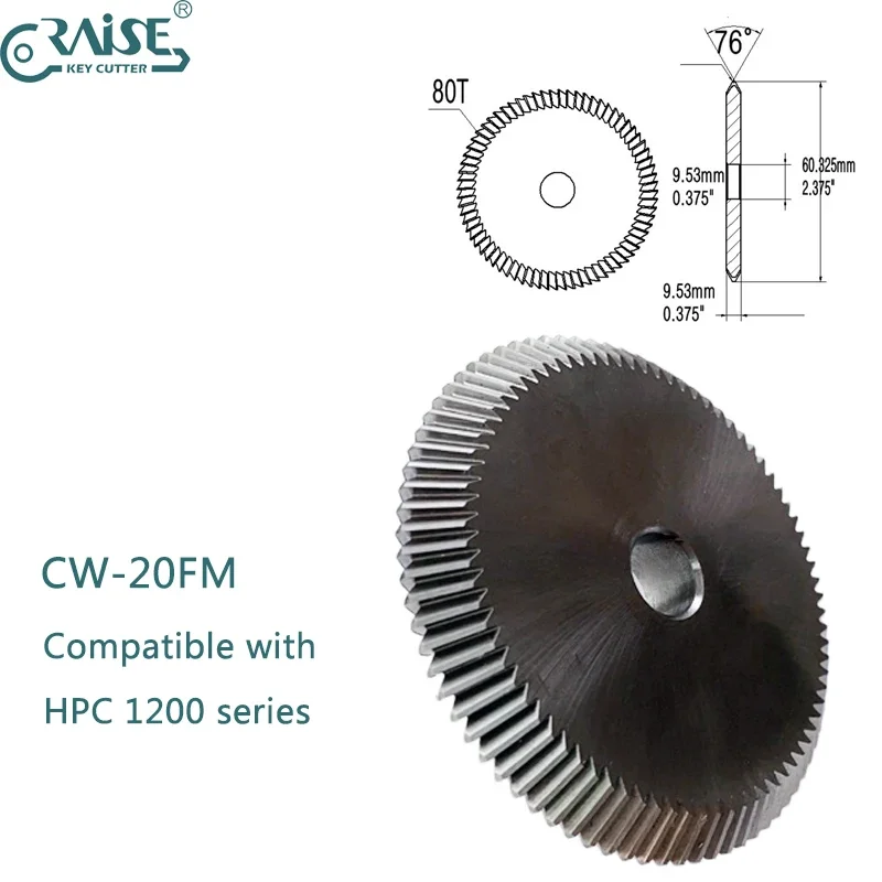 Hpc CW-20FM One-Step Sargent Cutter Compatibel Met Hpc 1200 Serie Sleutel Dupliceren Machines