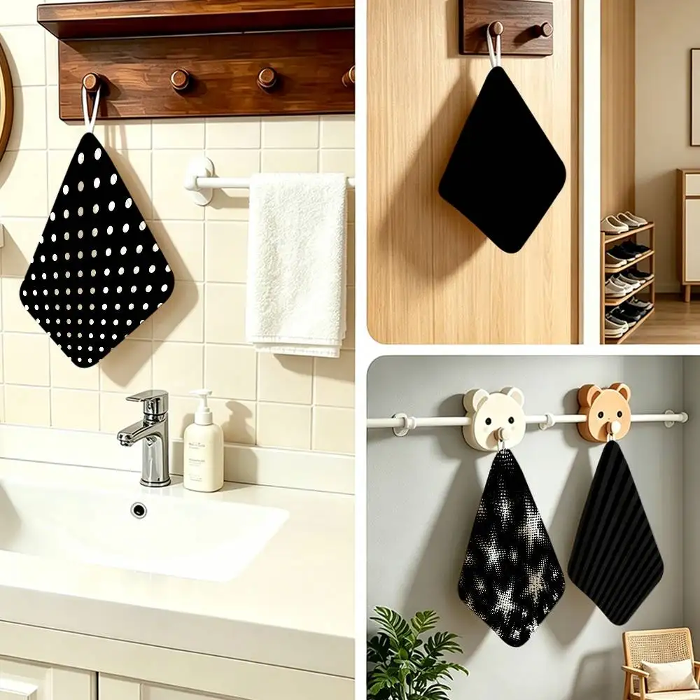 Black beauty fun anime  Anime Polyester Hanging Kitchen Hand Towel Durable Wear Resistant  Versatile Use Throughout Home