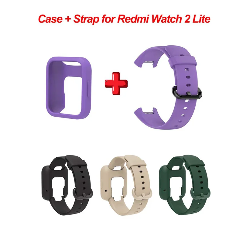 

Silicone Strap For Redmi Watch 2 Lite Protective Case Smart Watch Band Sport Wristband Fitness Bracelet Replacement Accessories