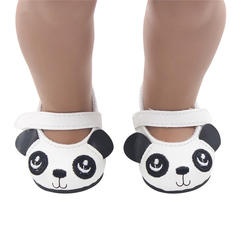 New Hot-selling Flat Shoes Simple Black and White Color Matching Cute Cartoon Panda-shaped Shoes Comfortable and Versatile