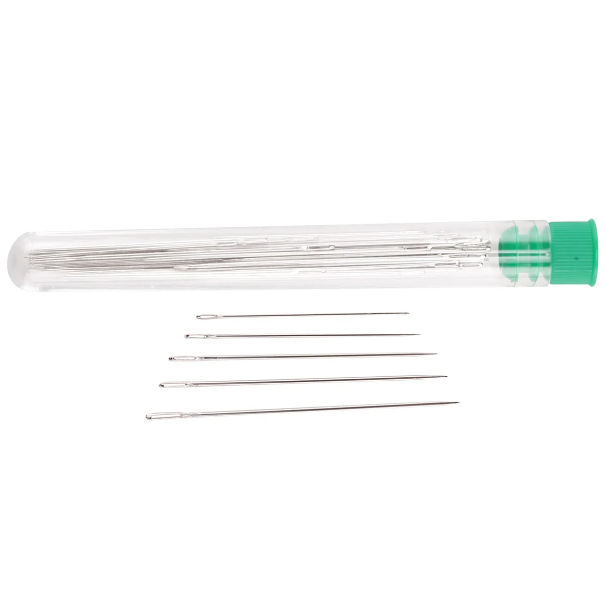 25 Large Eye Stitching Needles - 5 Sizes Big Eye Hand Sewing Needles in Clear Storage Tube for Stitching, and Crafting