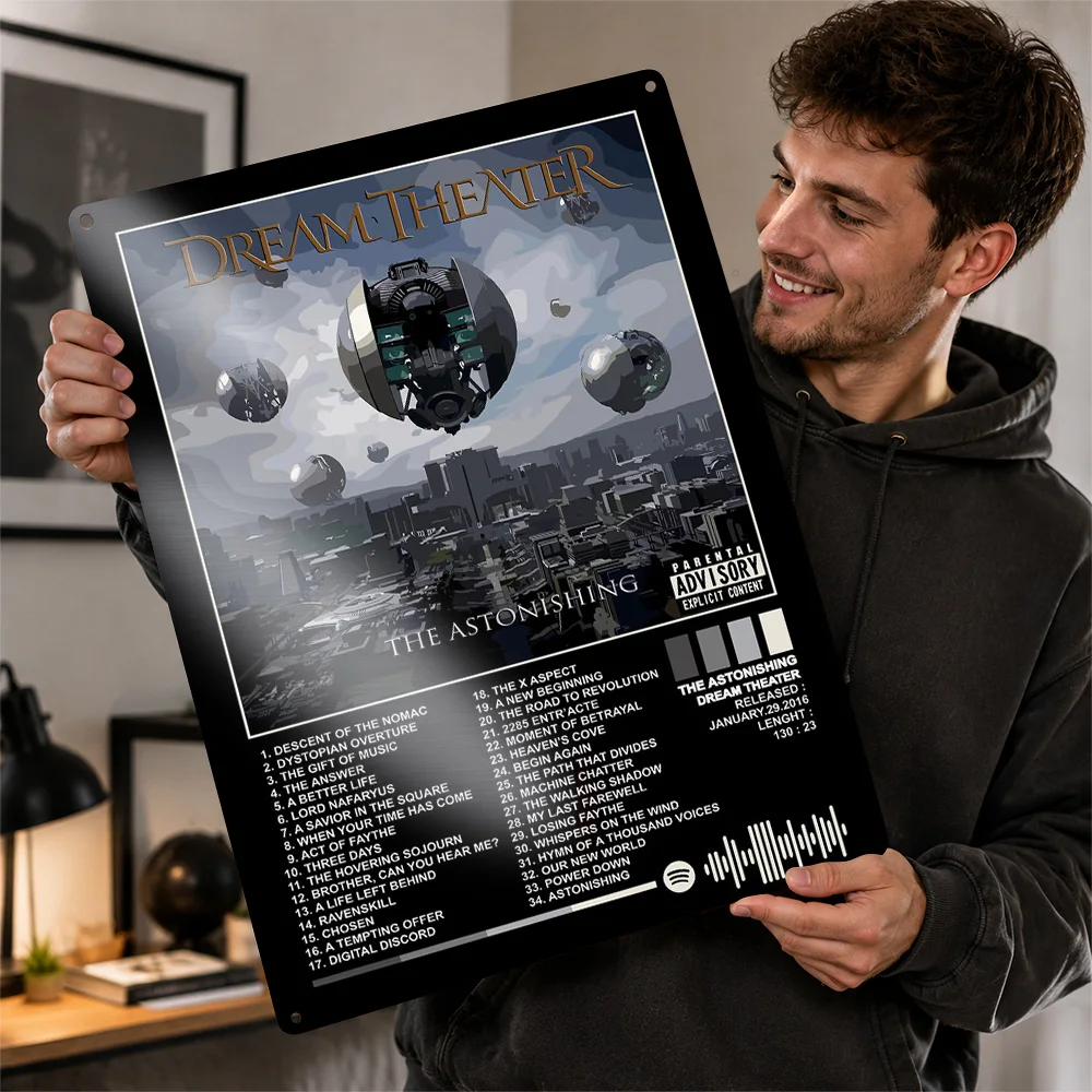 Dream Theater The Astonishing Album Printed Poster Graphic Wall Art For Bedroom Customized Aluminum Metal Sign Birthday Gift