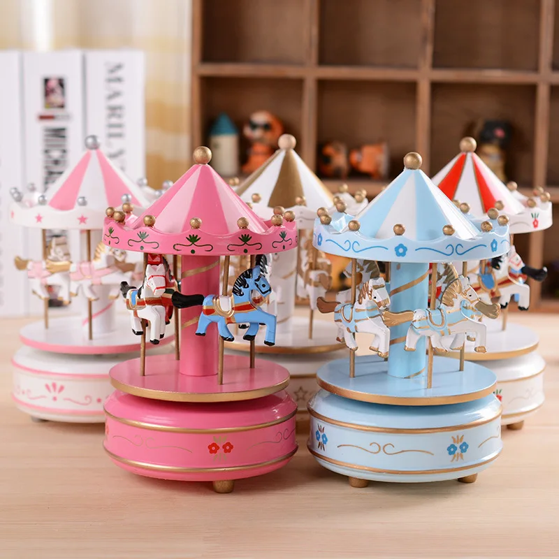 Christmas Decoration Ornaments Carousel Octave Box Music Box Birthday Gifts For Kids New Year Decorations Home Decor