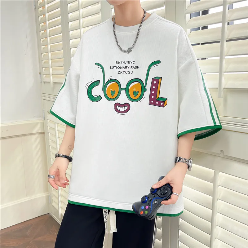 New Men's Short Sleeve Cotton T-Shirts 2026 Summer Youth Streetwear Casual Tops & Tees Outdoor Loose Breathable Tshirt Clothing