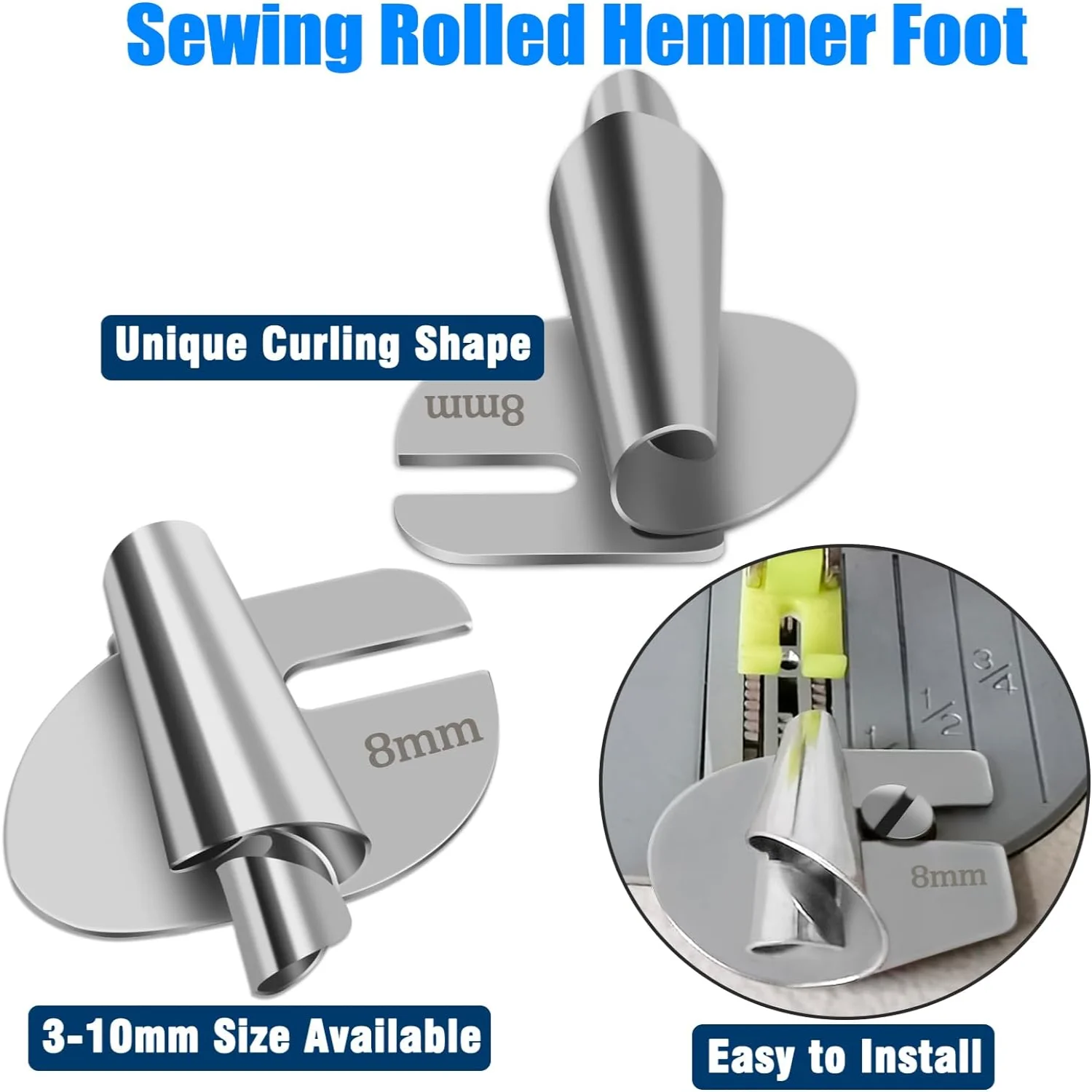 Guide de couture amélioré pour machine à coudre, guide de couture avec clip, guide de couture, guide d'ourlet, guide multifonctionnel pour couture Mac