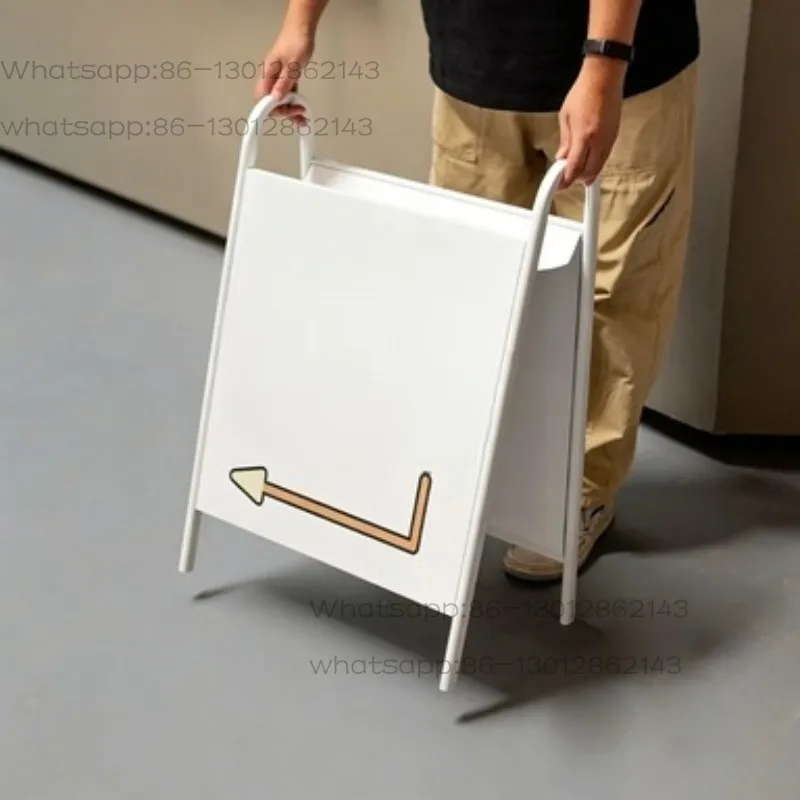 Vertical Billboard Display Stand At The Door, Creative Storage Signs, Outdoor Mobile Floor Metal Standing Signs in Coffee Shops