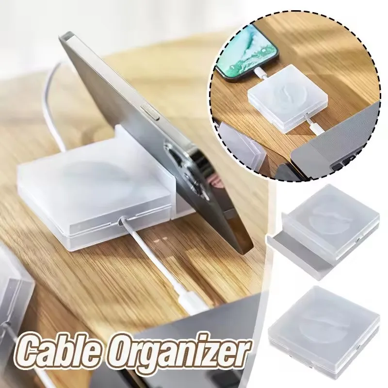 Portable Transparent Cable Organizer Cord Management Usb Cable Winder Retractable Phone Holder Charger Wire Storage Protector