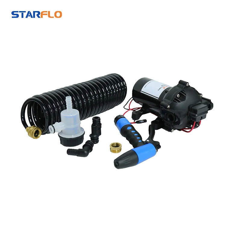 

STARFLO 24 В постоянного тока, 20 л/мин, 70 фунтов на квадратный дюйм, 2 м, самовсасывающий мини-мембранный насос для воды, соленой воды, пресной воды, комплект для промывания морской палубы для очистки