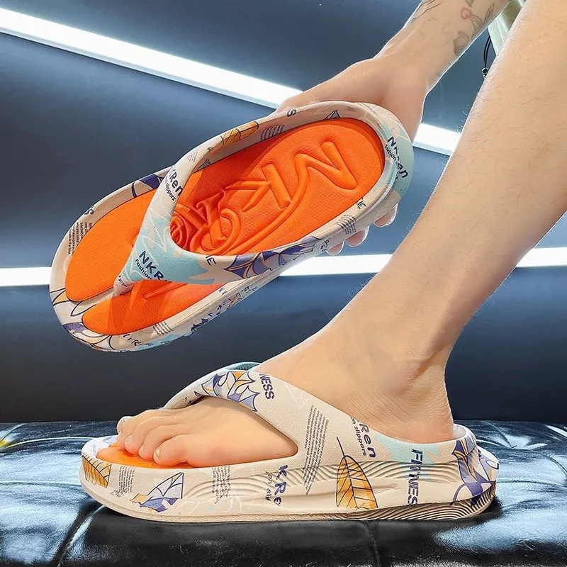 남성용 쪼리 여름 샌들, EVA 소프트 비치 슬라이드, 미끄럼 방지 슬리퍼, 야외 가정용 신발, 신제품