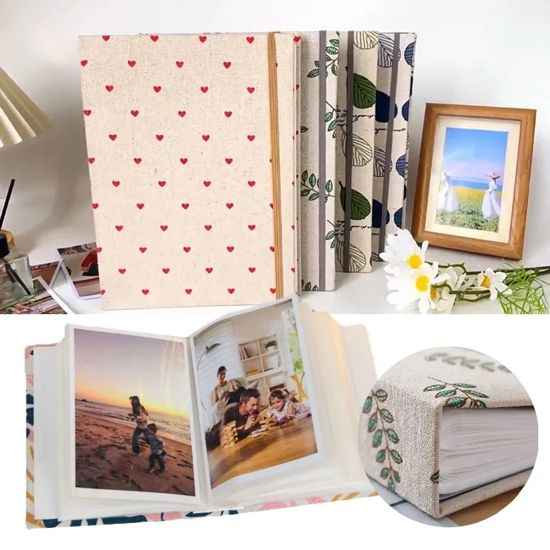 

100 Pockets Linen Photo Album for 4x6 Instax Mini Photos Kpop Photocard Storage Children Growth Memory Book Family Keepsake