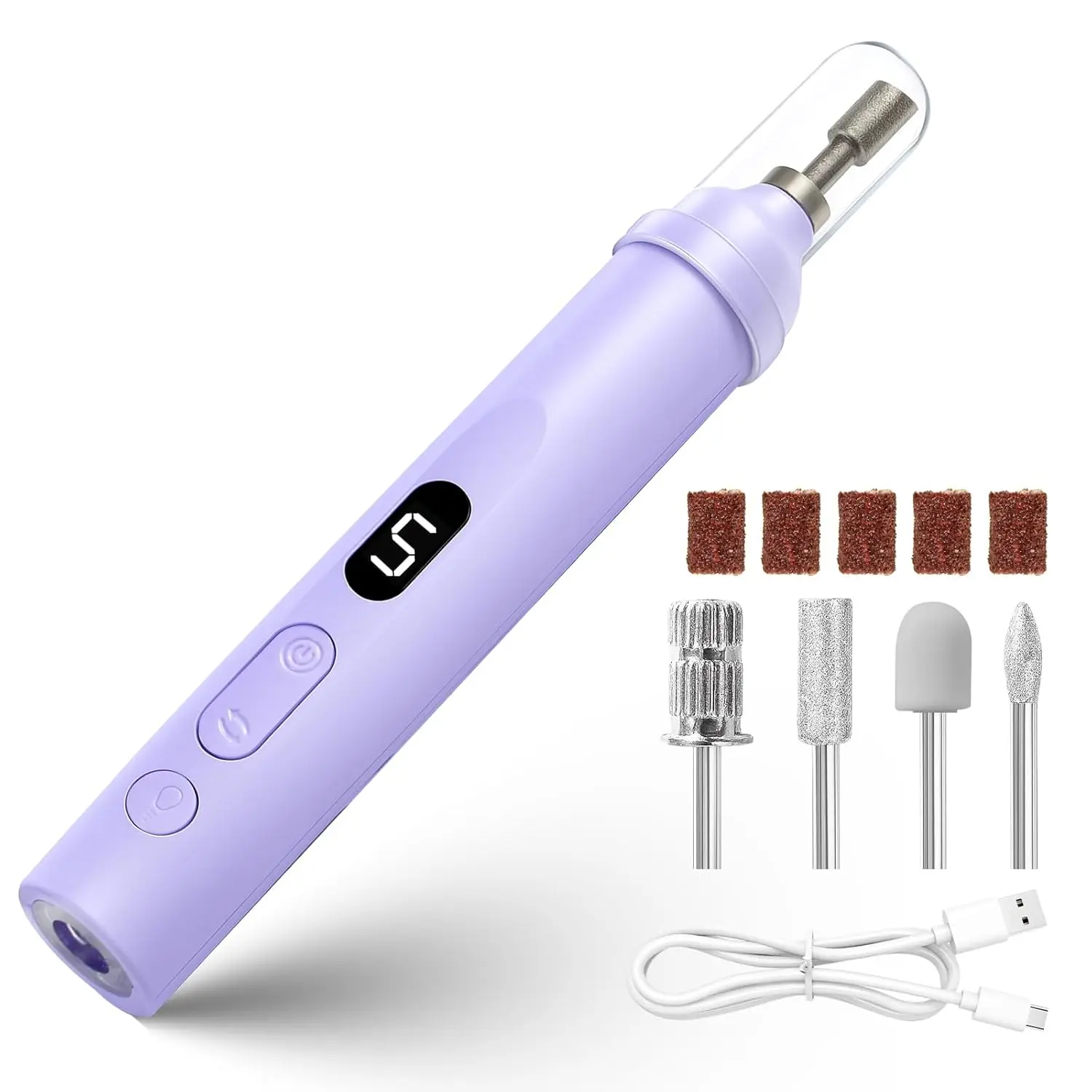

Electric Nail Drill Machine Handheld Flat Light 2-in-1 for Beginners Acrylic Gel Nails Manicure Pedicure Polishing Shape Tool wi