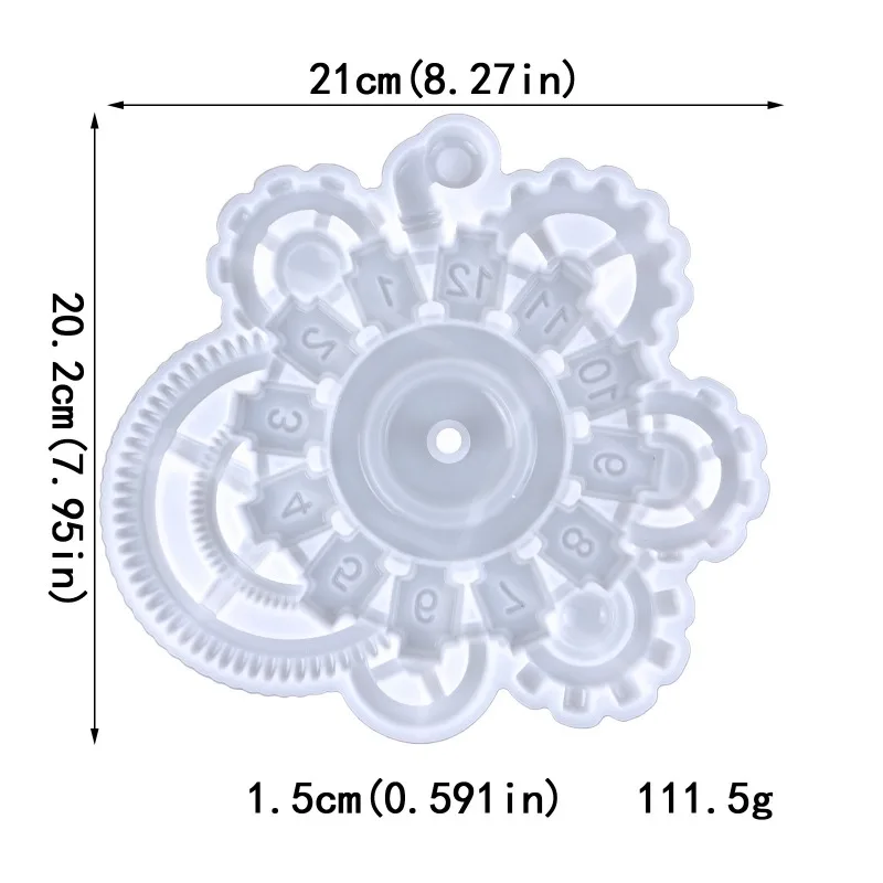 Mechanical Dial Clock Pendant Epoxy Mold DIY Wall Wall Watch Semi-three-dimensional Mechanical Clock Silicone Mold Molds