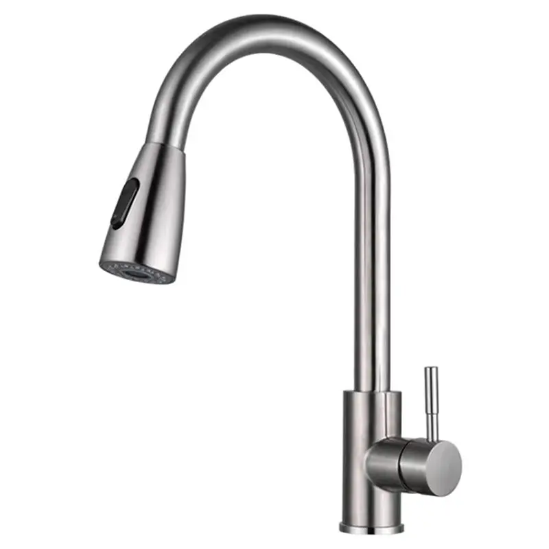 FAST-Cold And Hot Water Faucet, 1PC Stainless Steel Pull-Out Kitchen Faucet, Extendable Rotatable Sink Installation