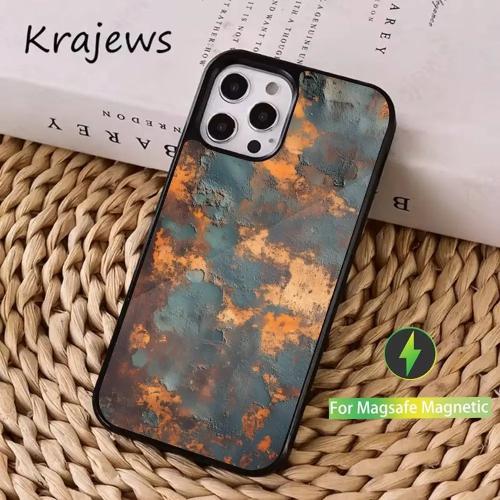 Rusty Retro Style Industrial Case For iPhone 16,15,14,17,13,12,11,Pro,Max,Plus,Mini, Magsafe,Magnetic Wireless Charging Case - Image 3