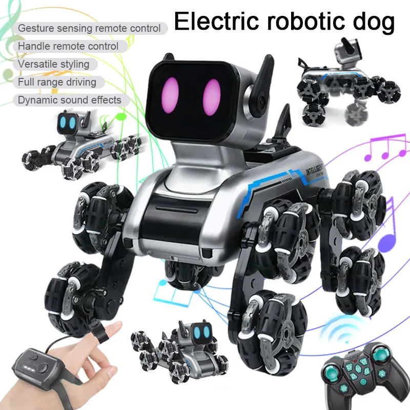 

Интеллектуальный пульт дистанционного управления с датчиком жестов, трансформация, восемь колес, трюк, собака, поворотный рычаг, альпинистский робот, собака, детский подарок