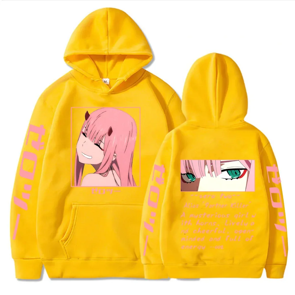 Darling In The Franxx Hot Anime Hoodie Zero Two Eyes Graphic Printed Hooded Women Plus Size Pullover Harajuku Female Sweatshirt