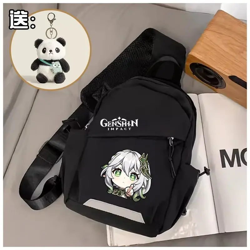 Genshin Impact Emoji Stray Dogs Harajuku Crossbody Chest Unisex Student Versatile Cycling Shoulder Waist Bag Compact Large Ani