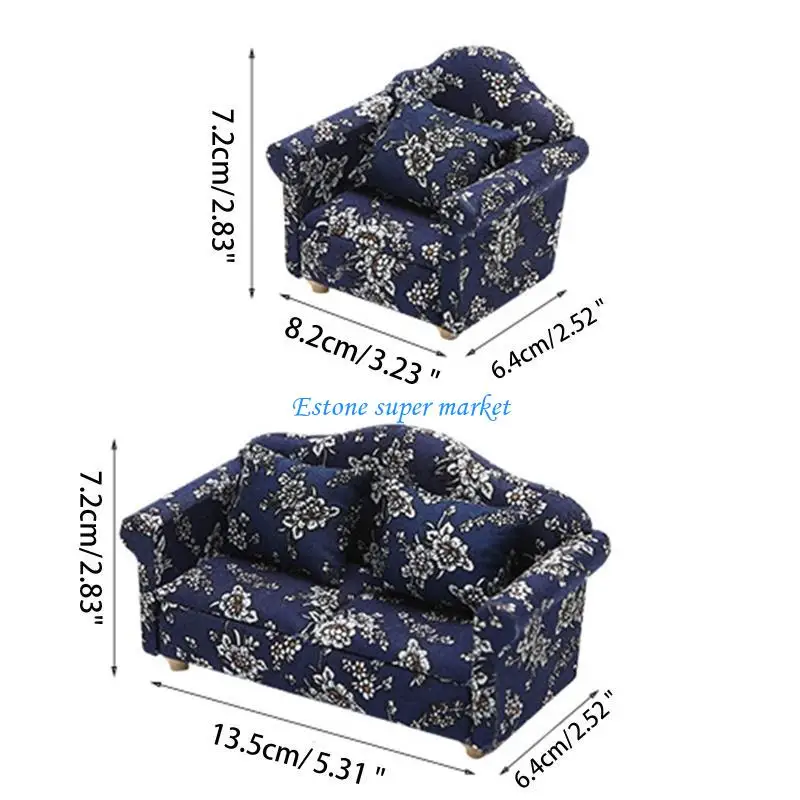 090B Mini Sofa Furniture-Miniature Baby Girls Dollhouse Couch iving Room Games