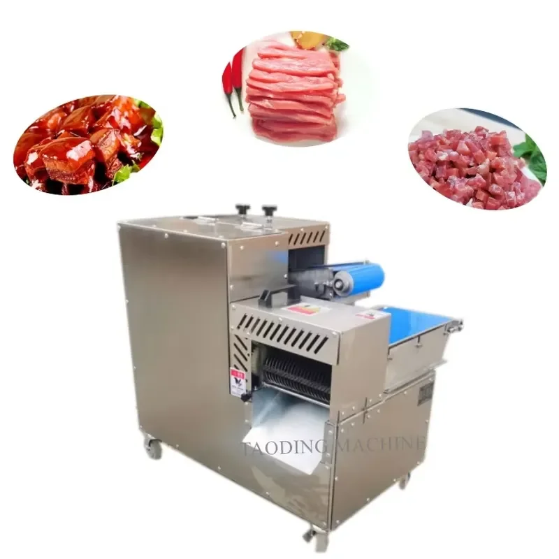Heavy-Duty Beef Chicken Processor Fish Fillet Slicer Commercial Dicing Machine Meat Cube Cutter Fresh Meat Cutting Machine
