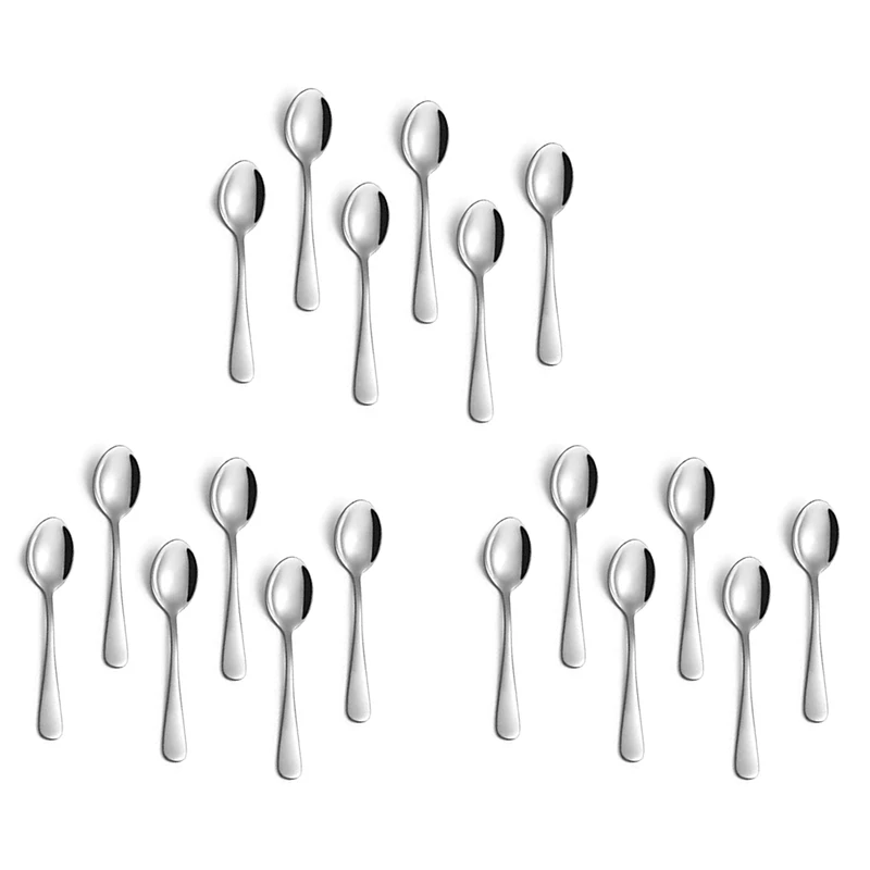 Stainless Steel Mini Coffee Spoon, Espresso Spoon, Dessert Spoon, 4.7 Inch, 18 Pcs