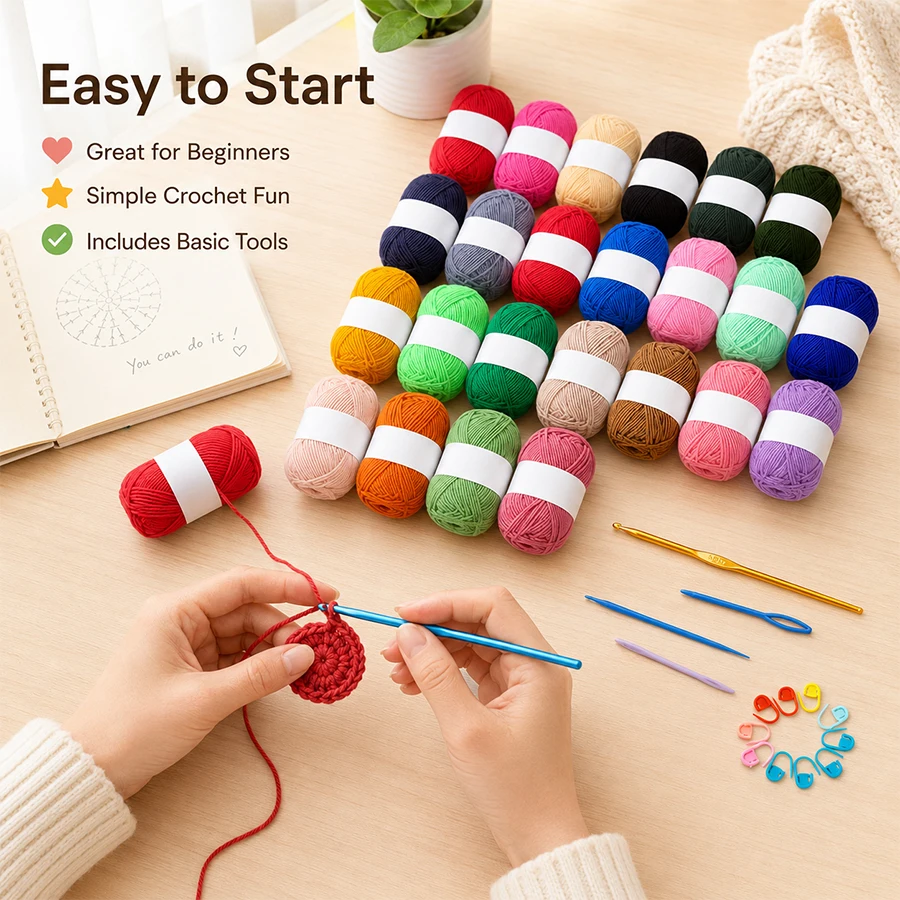 مجموعة إبر الكروشيه الملونة من - مراجعة Crochet Hook Set وسعره