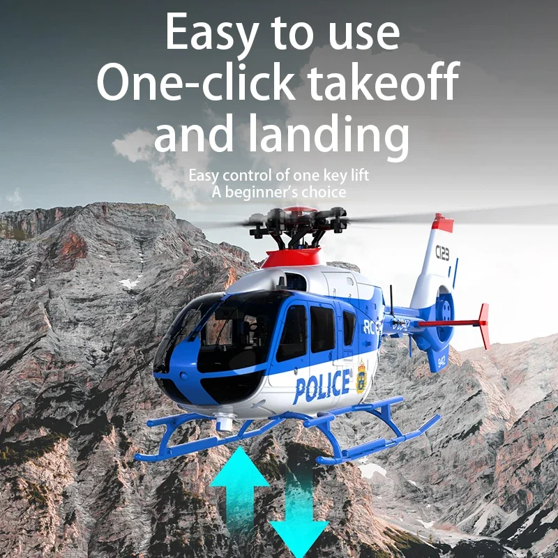 Rc Era C123 Brushless RTF RC Helicóptero Giroscópio de 6 eixos Uma chave 3D Flip Fluxo Óptico Posicionamento EC135 Helicóptero Modelo Avião