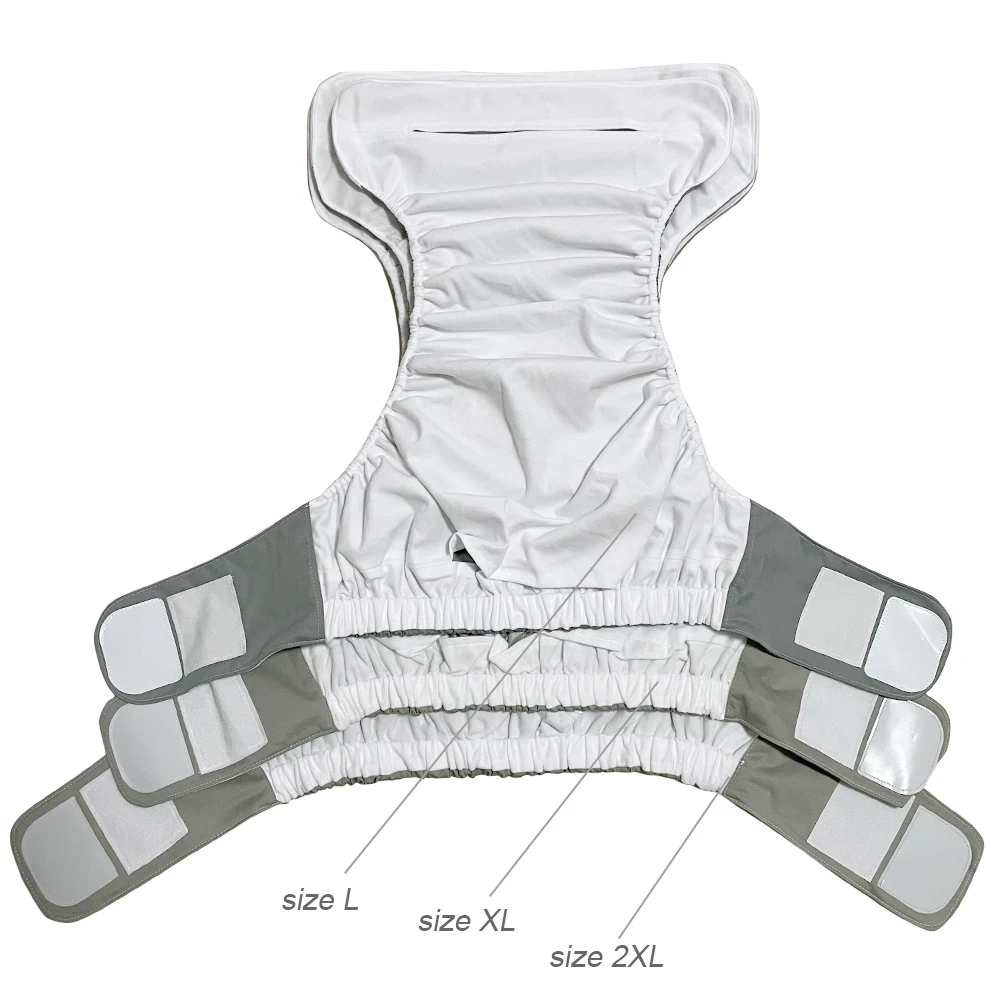 Plus Size Reusable Adult Diapers, Soft Elderly Incontinence Underwear, Washable Cloth Diaper for Men and Women Without Insert