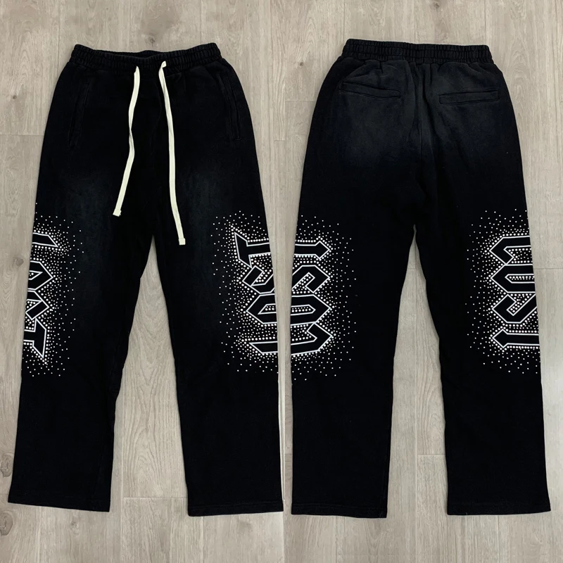 

Fashionable Brand Lost Intricacy Casual Pants Autumn Winter Do Old Washed Hot Diamond Lost Intricacy Sweatpants Streetwear