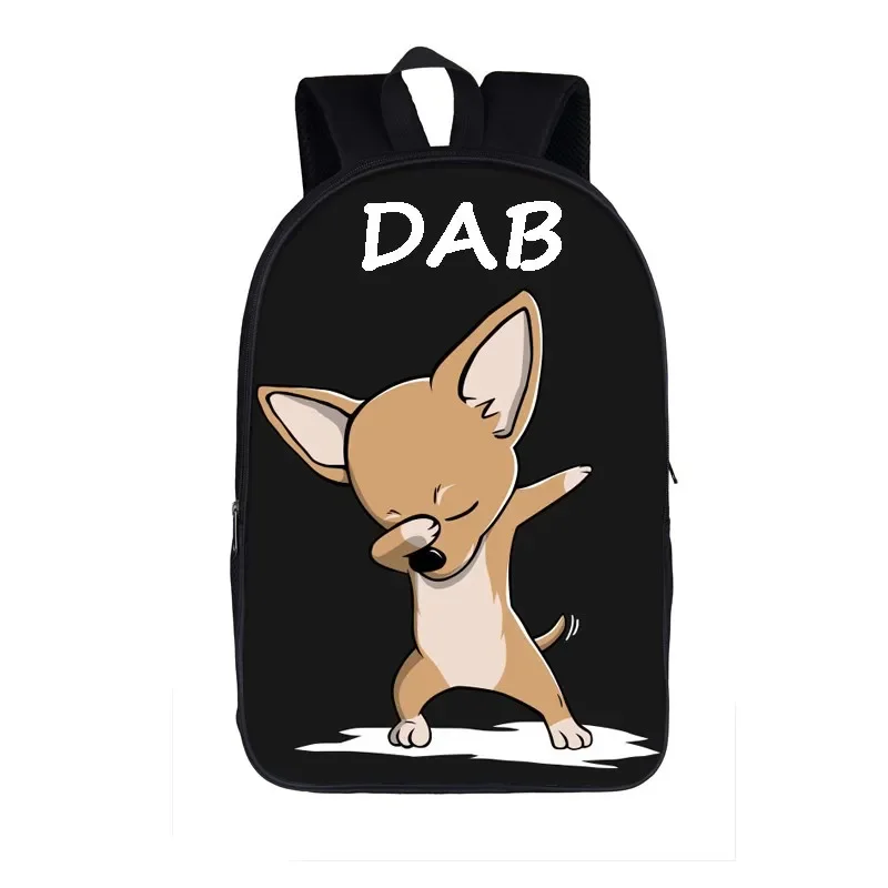 Dab Funny Cartoon Dog Impresso Mochila para Meninos e Meninas, Mochilas escolares, Adolescentes, Laptop Bag, Mochilas Casual Estudante, Mochilas de Viagem