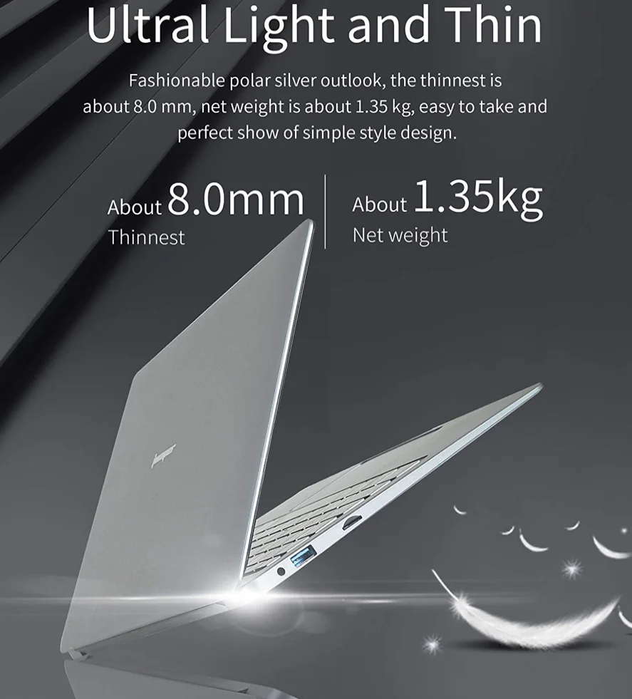 14 Inch 64 Bit Windows 10 Laptops PC EZbook S5 Computer 6GB LPDDR4 RAM 128GB SSD ROM 1080p FHD N4020 CPU with 4-Core Processor