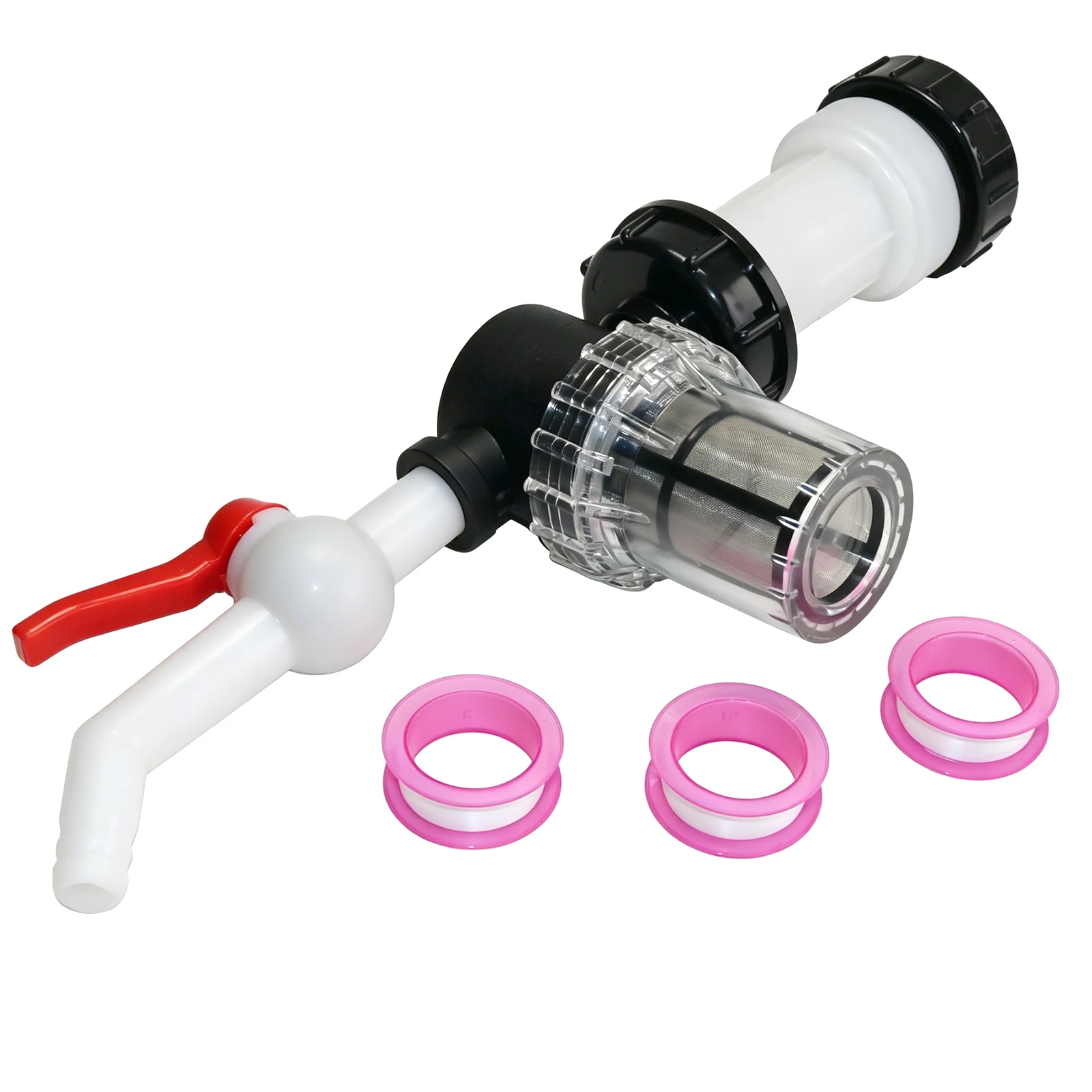 S60*6 IBC Ton Barrels Extension Joint with Filter Faucet, Replacement Valve Tube Adapter For Mounting On An IBC Rainwater Tank