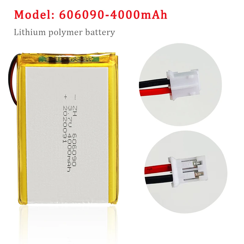 

3.7V 4000mAh 606090 Li-Polymer Battery Li LiPo for Power Bank Tablet MP3/MP4 Player GPS Bluetooth Speaker Rechargeable Batteries