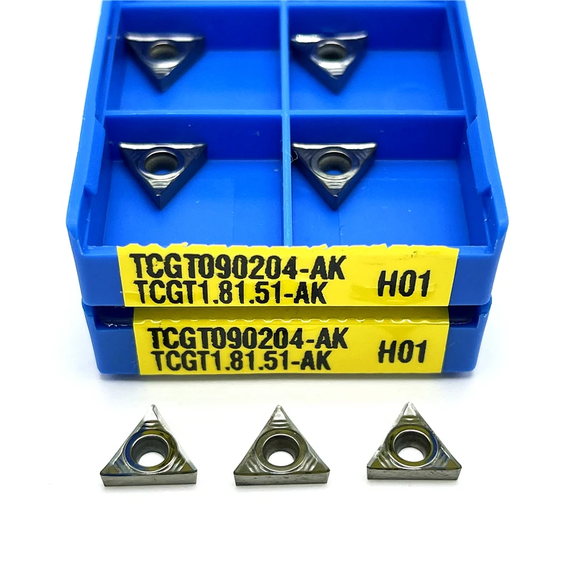 10 pz TCGT090202 TCGT090204 TCGT090208-AK H01 tornio CNC inserto in lega di metallo duro utensili in alluminio utensile per tornitura