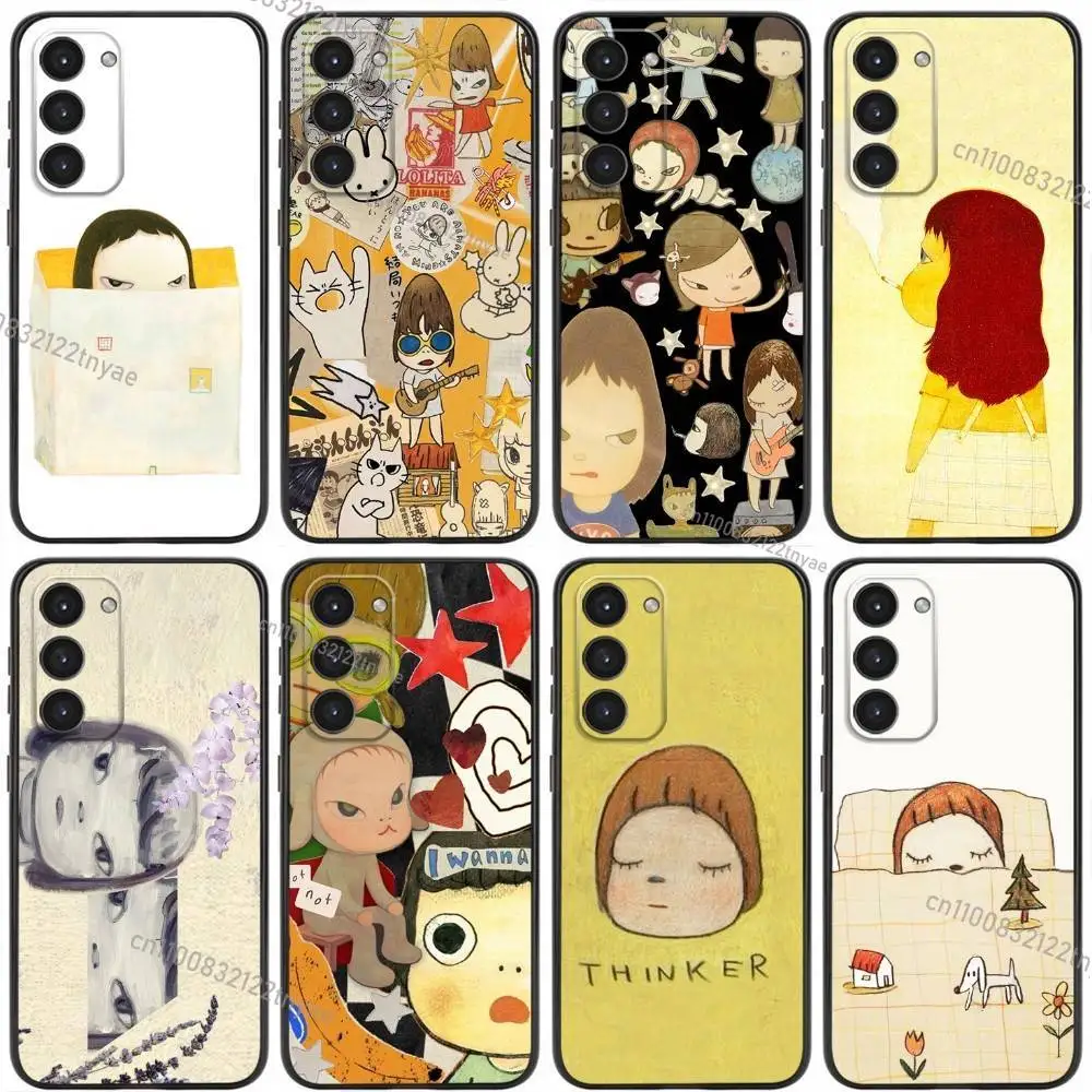 

Cute Y-Yoshitomo Nara Phone Case For Samsung Galaxy A20,21s,22,31,32,52,53,72,73,80,91 Soft Liquid Silicone Black Cover