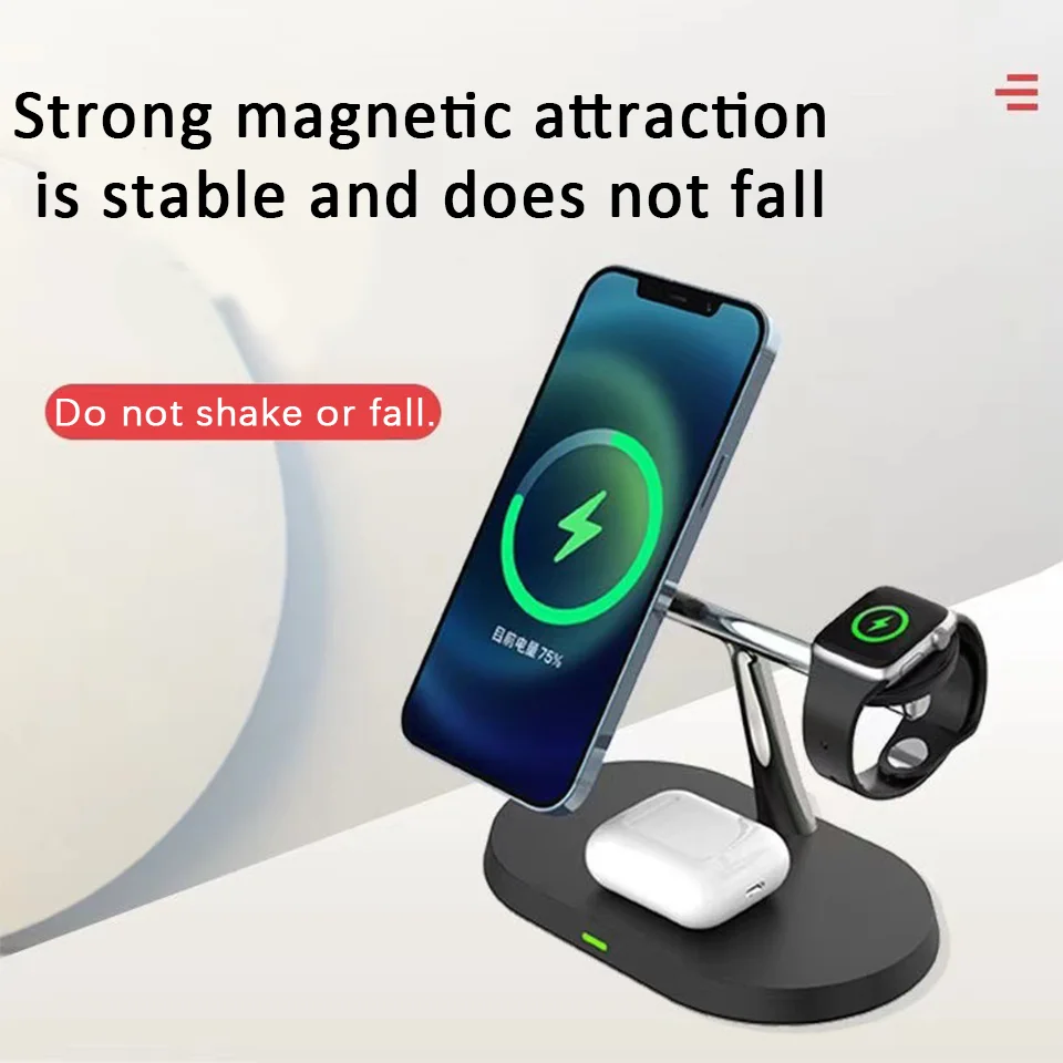 حامل شاحن لاسلكي جديد 3 في 1 لهاتف iPhone 12/13/14/15/16/17 محطة شحن سريعة لساعة Apple 10 9 8 7 6 Airpods 2 3 Pro #6