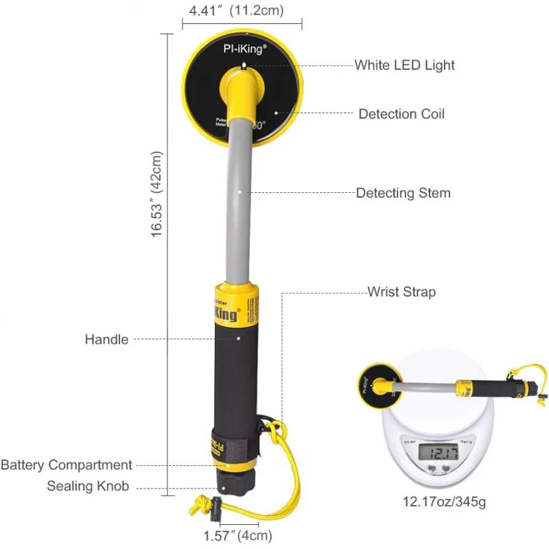 PI750 Fully Waterproof Metal Detector Gold Digger Kit 100feet/30m Underwater Diving Ocean Lake Treasure Hunter Explore