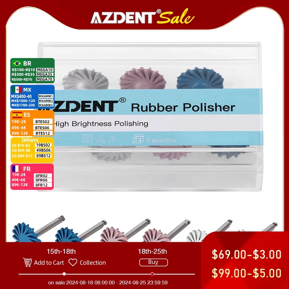 

1Box Azdent DENTAL Rubber Polisher Rotary Grinding 14mm Wheel Applicable on Composite/Ceramic/Zircon