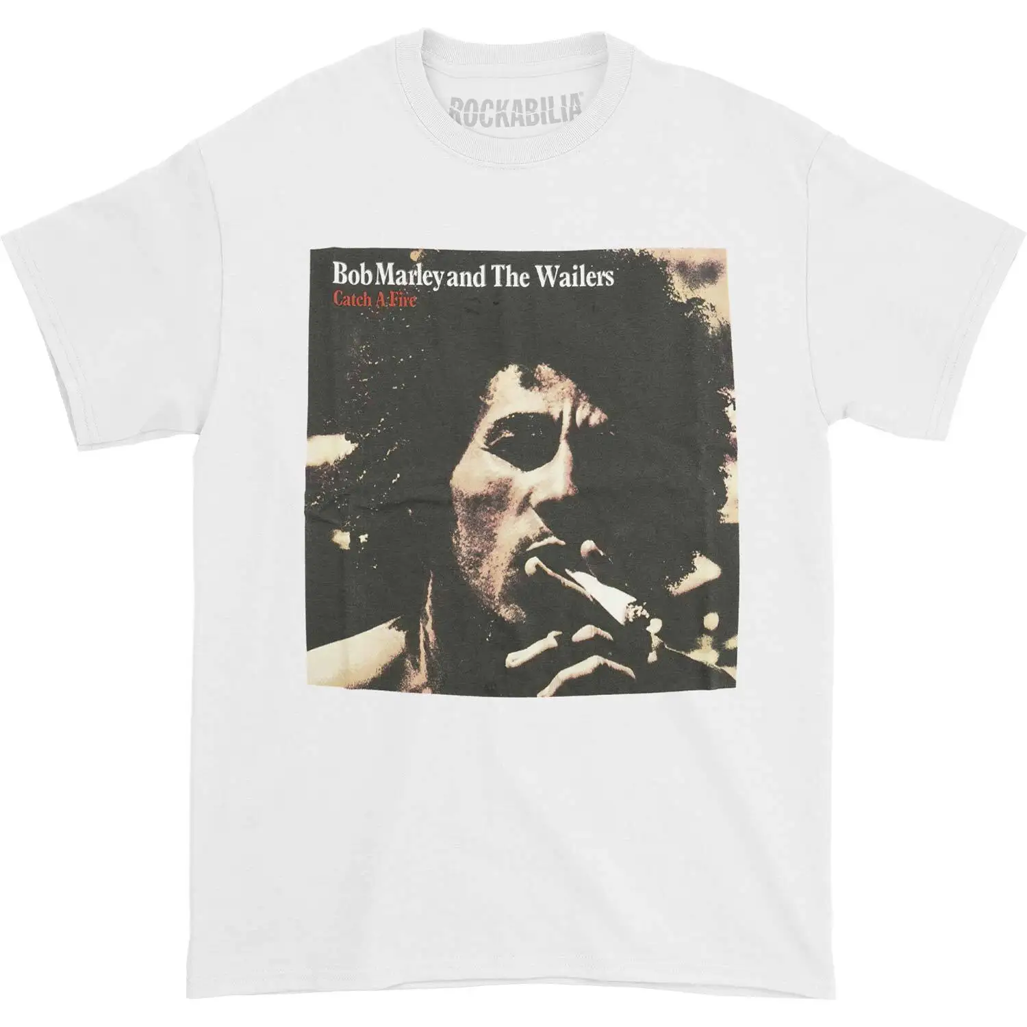 Men's Bob Marley Catch A Fire Album T shirt X Large White