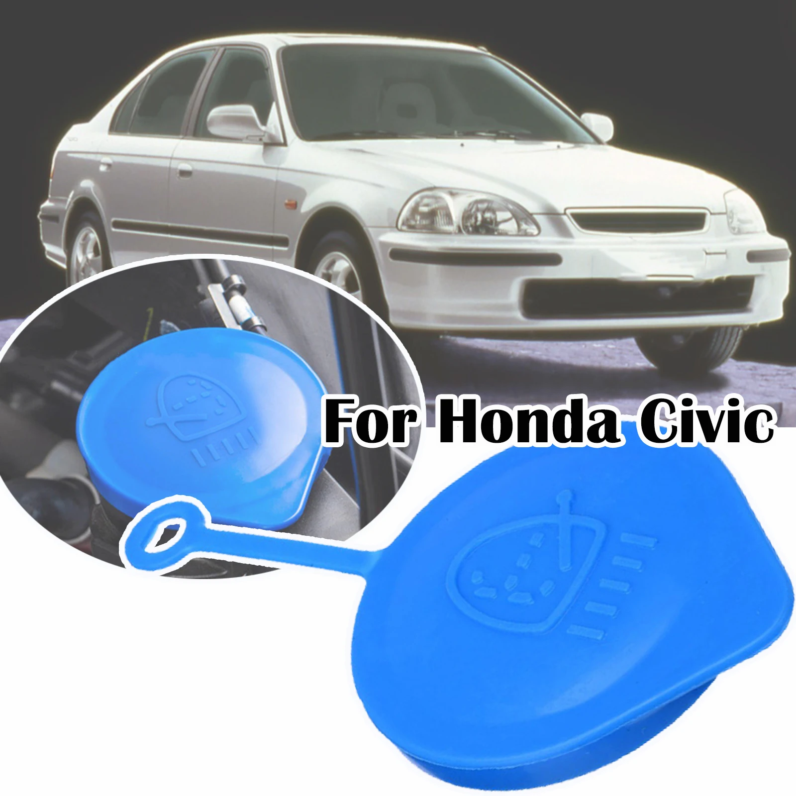 

For Honda Civic 1988 1989 1990 1991 1992 1993 1994- 1996 Car Windshield Washer Reservoir Fluid Cap Tank Bottle Cover Accessories