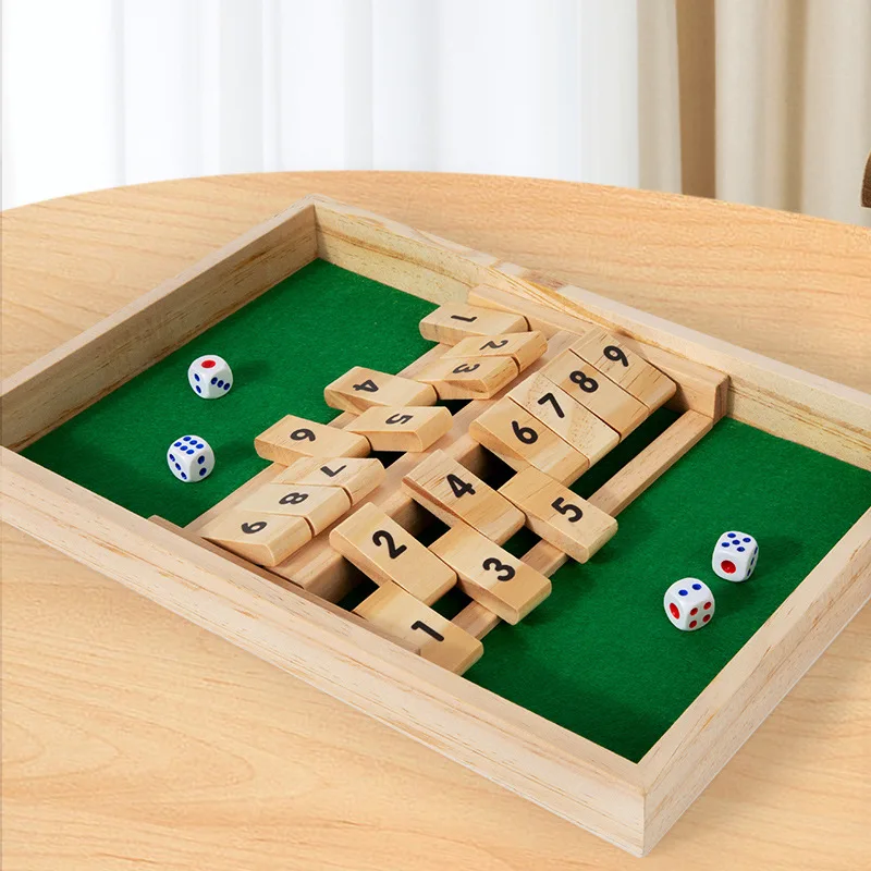 

2 Player Detachable Shut The Box Dice Set Interactive Party Toy Drinking Game Home Bar Tabletop Game Leisure Props