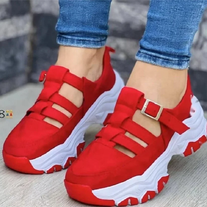 New Thick-soled Women's Sports Shoes Fashion Casual Comfortable Slip-on Flat Shoes Women's Heightening Vulcanized Shoes